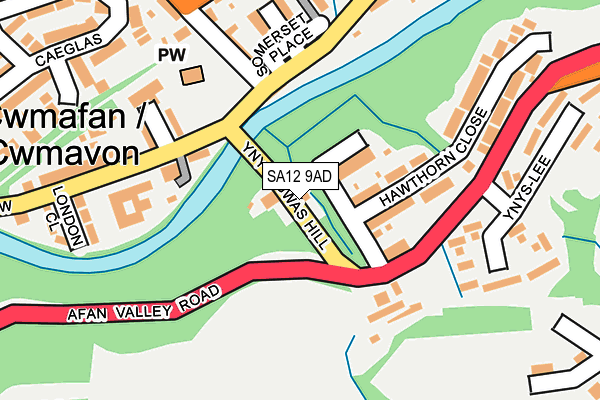 SA12 9AD map - OS OpenMap – Local (Ordnance Survey)