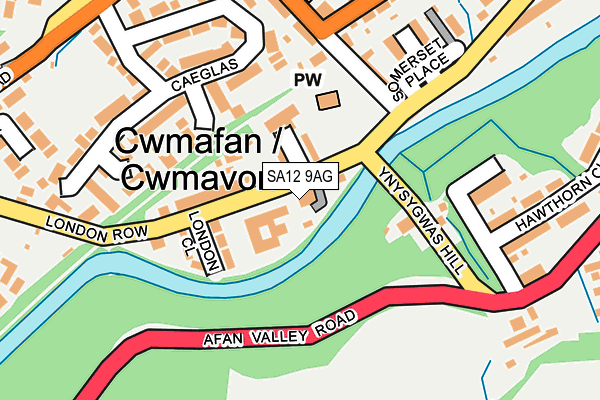 SA12 9AG map - OS OpenMap – Local (Ordnance Survey)