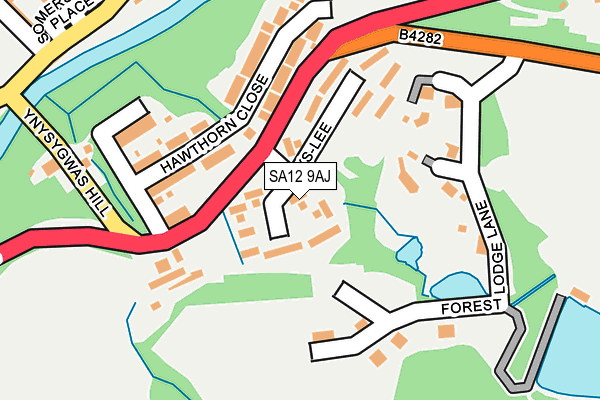 SA12 9AJ map - OS OpenMap – Local (Ordnance Survey)