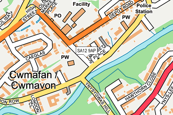 SA12 9AP map - OS OpenMap – Local (Ordnance Survey)