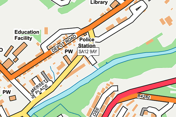 SA12 9AY map - OS OpenMap – Local (Ordnance Survey)