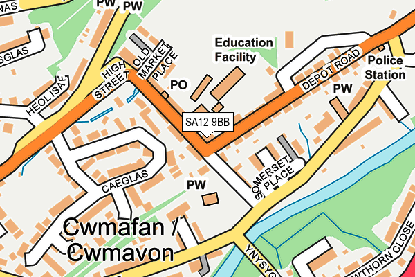SA12 9BB map - OS OpenMap – Local (Ordnance Survey)