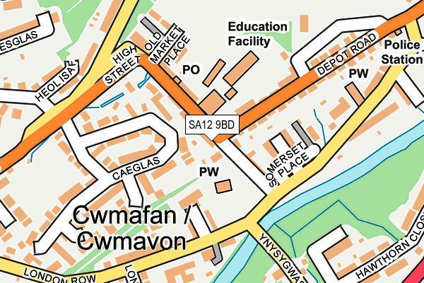 SA12 9BD map - OS OpenMap – Local (Ordnance Survey)