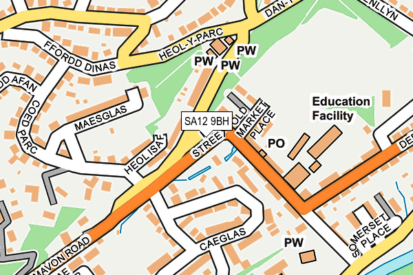 SA12 9BH map - OS OpenMap – Local (Ordnance Survey)