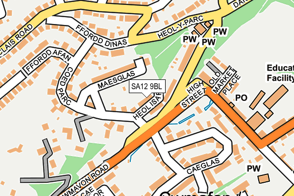 SA12 9BL map - OS OpenMap – Local (Ordnance Survey)