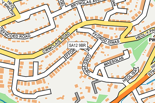 SA12 9BR map - OS OpenMap – Local (Ordnance Survey)