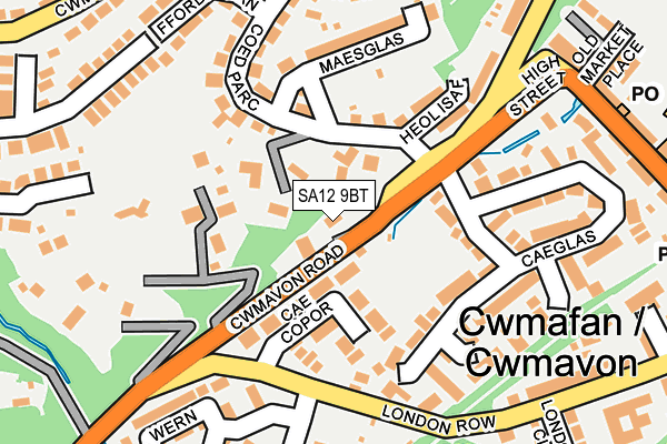 SA12 9BT map - OS OpenMap – Local (Ordnance Survey)