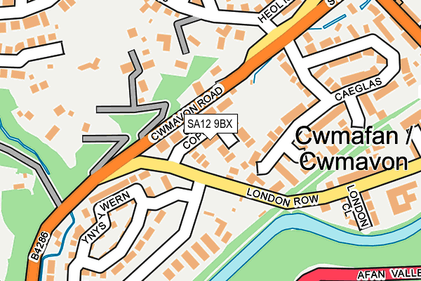 SA12 9BX map - OS OpenMap – Local (Ordnance Survey)