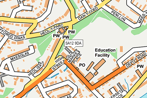 SA12 9DA map - OS OpenMap – Local (Ordnance Survey)
