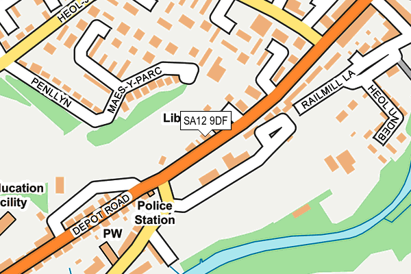 SA12 9DF map - OS OpenMap – Local (Ordnance Survey)