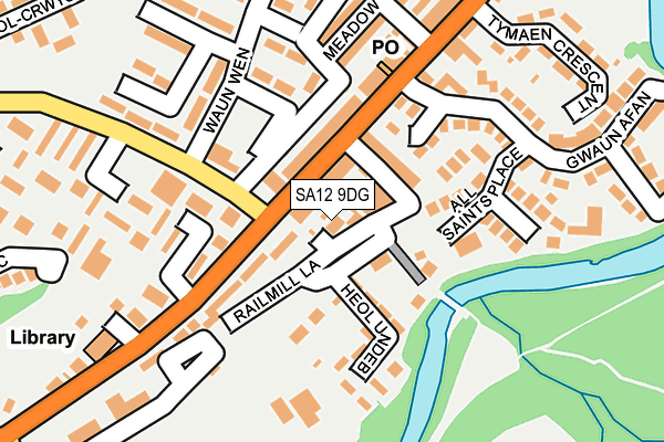 SA12 9DG map - OS OpenMap – Local (Ordnance Survey)