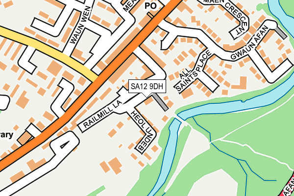 SA12 9DH map - OS OpenMap – Local (Ordnance Survey)