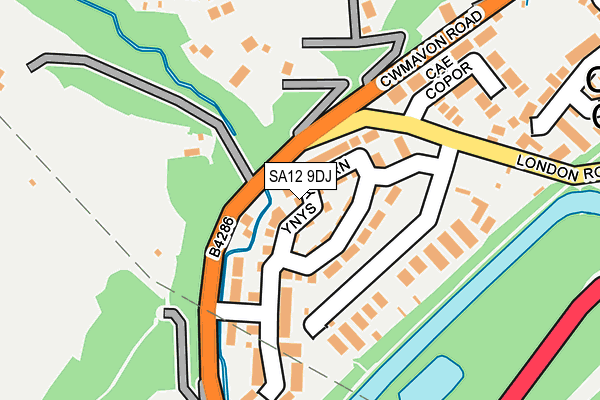 SA12 9DJ map - OS OpenMap – Local (Ordnance Survey)