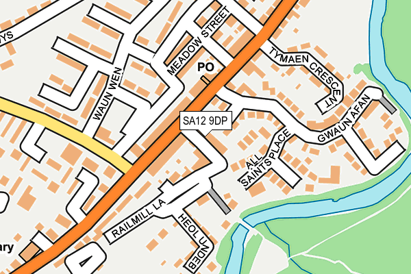 SA12 9DP map - OS OpenMap – Local (Ordnance Survey)
