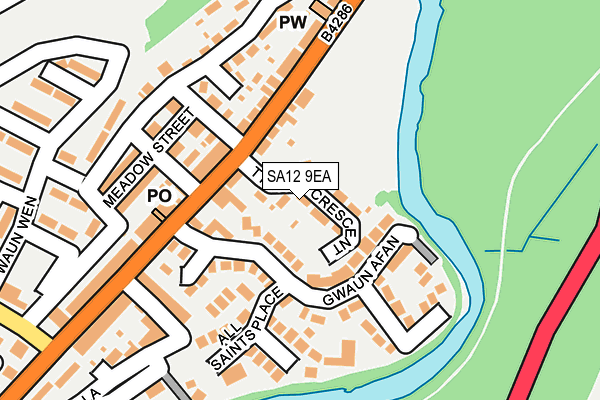 SA12 9EA map - OS OpenMap – Local (Ordnance Survey)