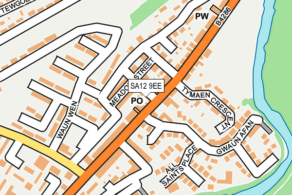 SA12 9EE map - OS OpenMap – Local (Ordnance Survey)