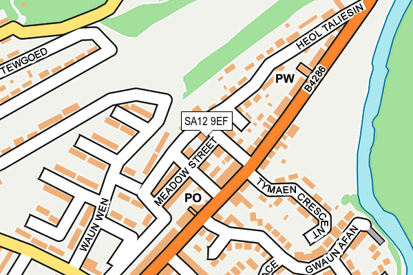 SA12 9EF map - OS OpenMap – Local (Ordnance Survey)