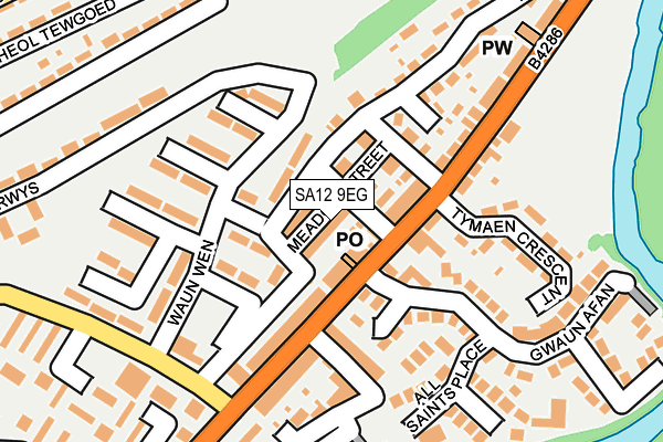 SA12 9EG map - OS OpenMap – Local (Ordnance Survey)