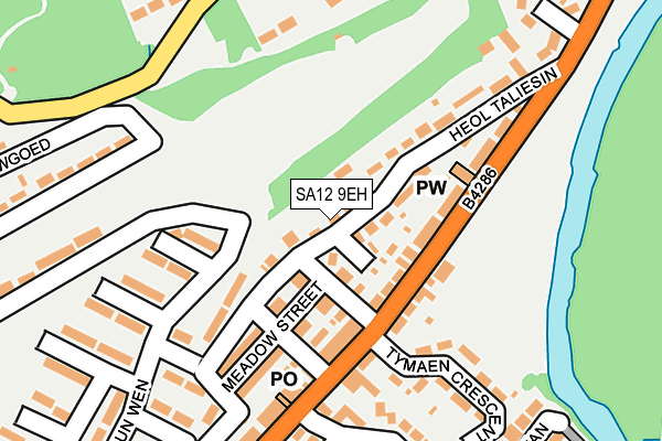 SA12 9EH map - OS OpenMap – Local (Ordnance Survey)