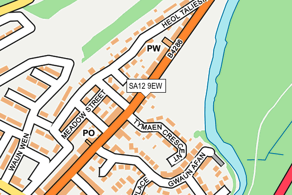 SA12 9EW map - OS OpenMap – Local (Ordnance Survey)