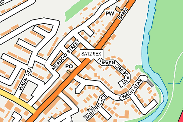 SA12 9EX map - OS OpenMap – Local (Ordnance Survey)