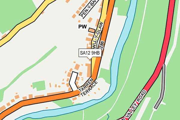 SA12 9HB map - OS OpenMap – Local (Ordnance Survey)