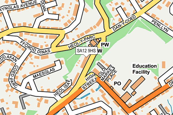 SA12 9HS map - OS OpenMap – Local (Ordnance Survey)