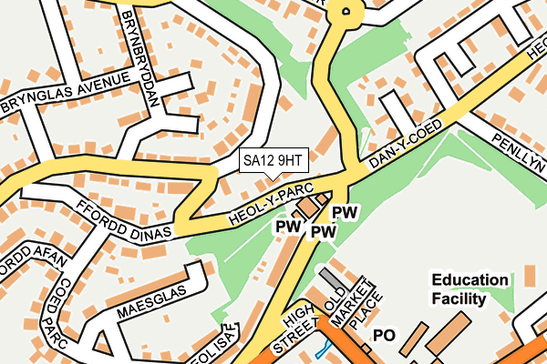 SA12 9HT map - OS OpenMap – Local (Ordnance Survey)
