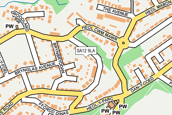 SA12 9LA map - OS OpenMap – Local (Ordnance Survey)