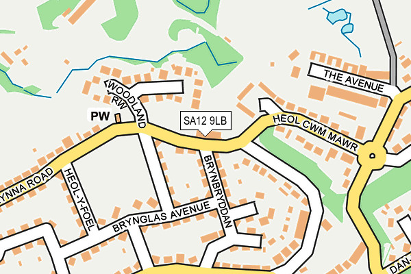 SA12 9LB map - OS OpenMap – Local (Ordnance Survey)