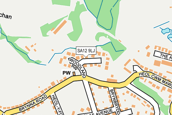 SA12 9LJ map - OS OpenMap – Local (Ordnance Survey)