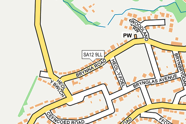 SA12 9LL map - OS OpenMap – Local (Ordnance Survey)