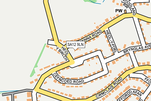 SA12 9LN map - OS OpenMap – Local (Ordnance Survey)