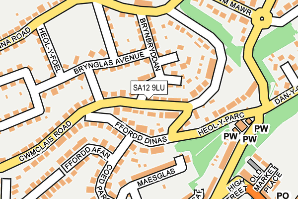 SA12 9LU map - OS OpenMap – Local (Ordnance Survey)