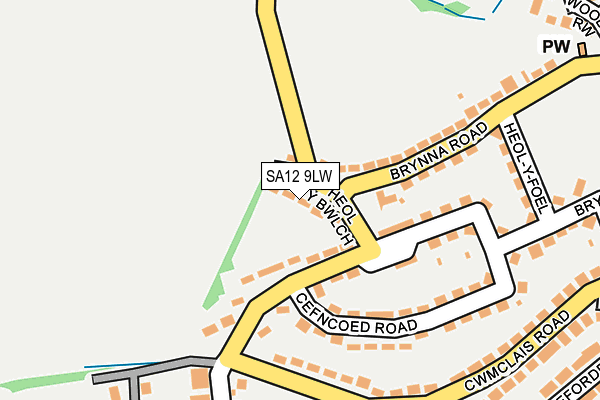 SA12 9LW map - OS OpenMap – Local (Ordnance Survey)