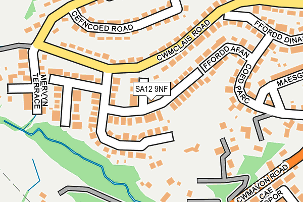 SA12 9NF map - OS OpenMap – Local (Ordnance Survey)