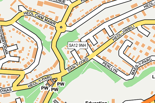 SA12 9NH map - OS OpenMap – Local (Ordnance Survey)