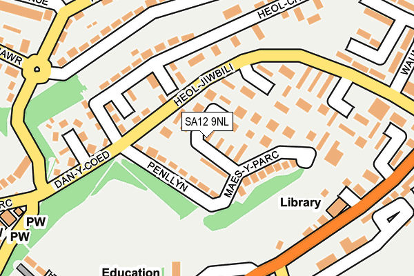 SA12 9NL map - OS OpenMap – Local (Ordnance Survey)
