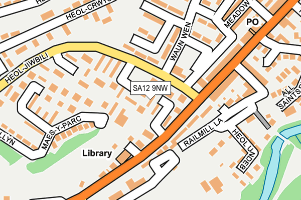 SA12 9NW map - OS OpenMap – Local (Ordnance Survey)