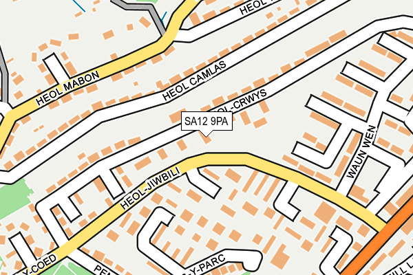 SA12 9PA map - OS OpenMap – Local (Ordnance Survey)