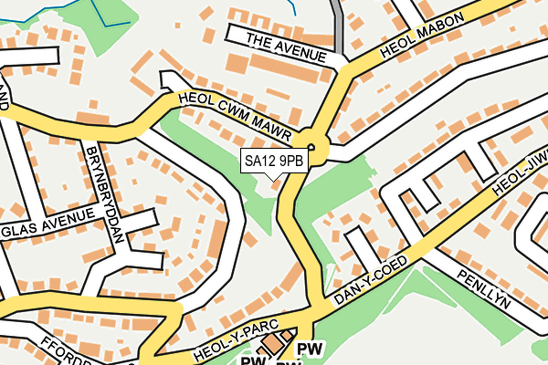 SA12 9PB map - OS OpenMap – Local (Ordnance Survey)