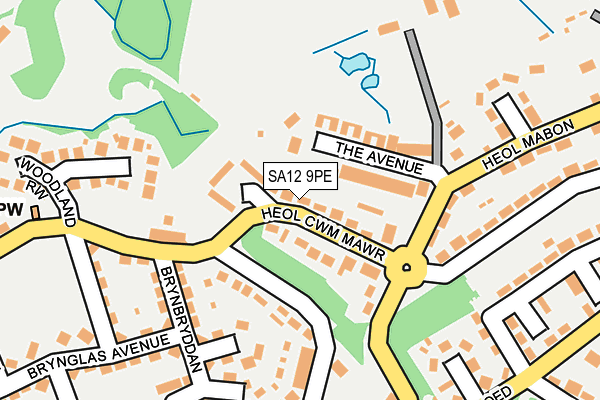 SA12 9PE map - OS OpenMap – Local (Ordnance Survey)