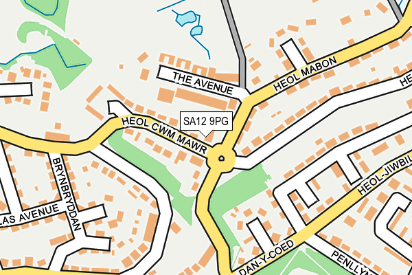 SA12 9PG map - OS OpenMap – Local (Ordnance Survey)