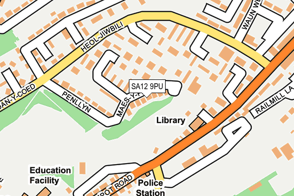 SA12 9PU map - OS OpenMap – Local (Ordnance Survey)