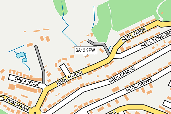 SA12 9PW map - OS OpenMap – Local (Ordnance Survey)