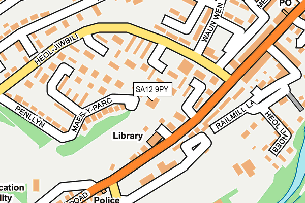 SA12 9PY map - OS OpenMap – Local (Ordnance Survey)