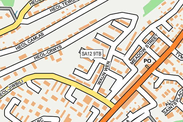 SA12 9TB map - OS OpenMap – Local (Ordnance Survey)