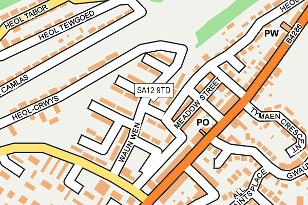 SA12 9TD map - OS OpenMap – Local (Ordnance Survey)