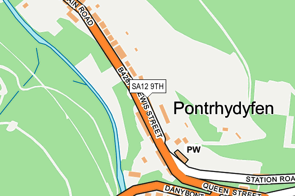 SA12 9TH map - OS OpenMap – Local (Ordnance Survey)