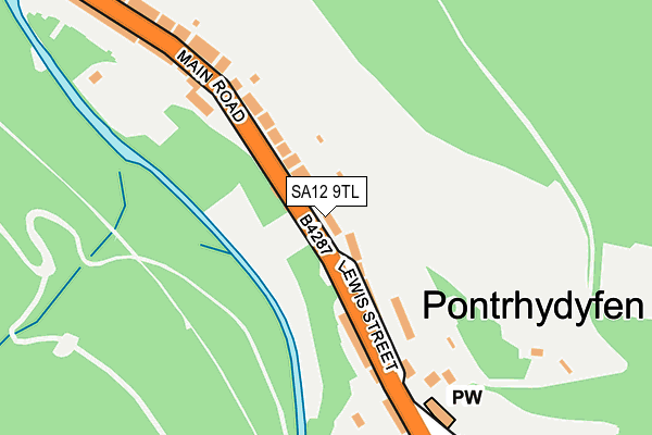 SA12 9TL map - OS OpenMap – Local (Ordnance Survey)